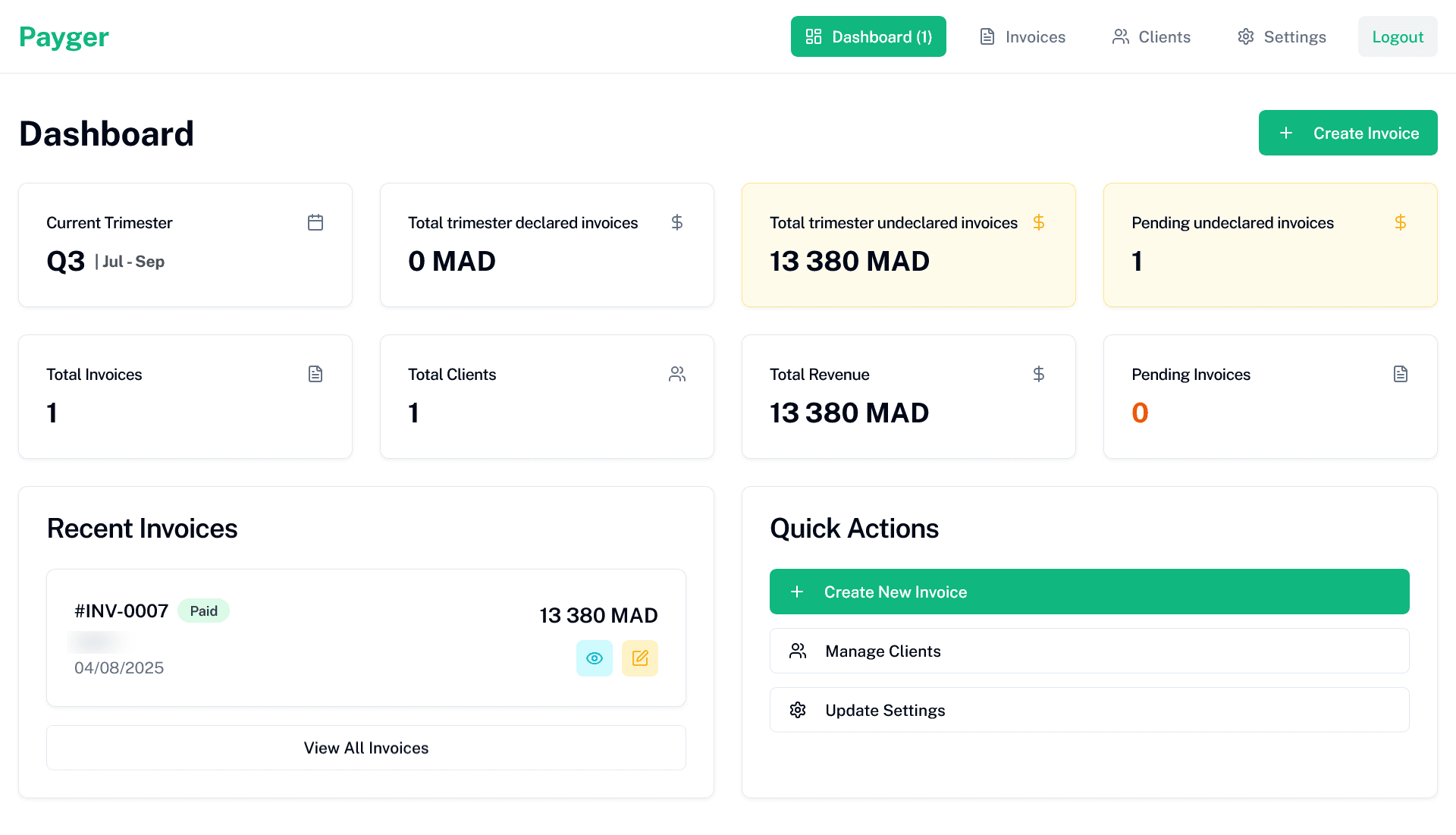Payger Dashboard